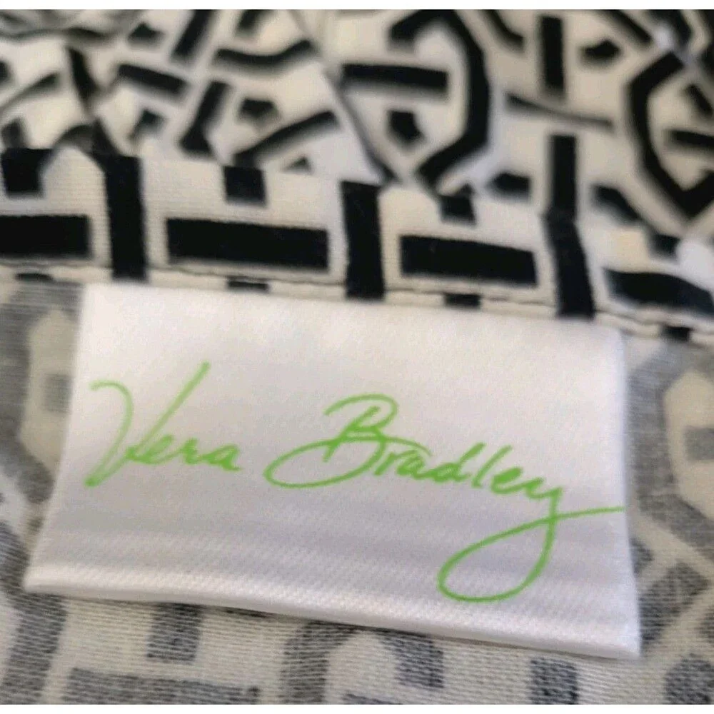 Vera Bradley Half Apron Dogwood Pattern Black White Yellow Print NWT Pockets